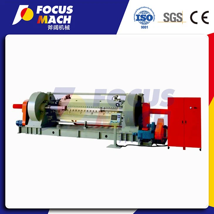 Jentera Kerja Kayu Papan Lapis Ketepatan Tinggi Separuh Pusingan Veneer Putar Penghiris Mengupas